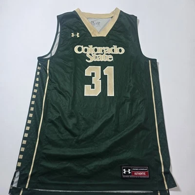 Colorado State Jersey Womens L Under Armour Green Basketball Rams NCAA Authentic - Image 1 of 4