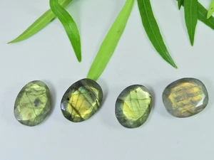 16X20MM Natural Labradorite Checker Cut Oval Cabochon Gemstone 4Pcs Lot E054 - Bild 1 von 9