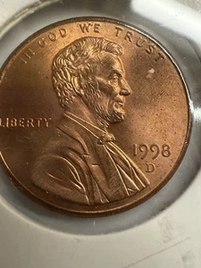 1998 D  Lincoln Penny , P556 - Picture 1 of 2