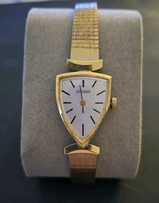 Vintage Ladies Citizen Quartz Watch, Yellow Gold Plated Japan Movement c.1986 - image 1 of 4