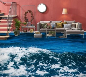 3D Meer Sprühen H3456 Fußboden Wandbild Fototapete Tapete Familie Coco 2024 - Picture 1 of 5