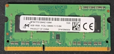 DELL MICRON 4GB SO-DIMM PC3L 12800 DDR3 - NOTEBOOK / LAPTOP / AIO : MEMORY - RAM - Image 1 of 2