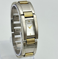 Ladies FOLIO By Relic Classic Dress/Casual Two-Tone Quartz Bracelet Watch FI1022