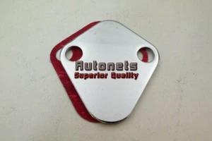 Big Block Chevy Chrome Steel 396-454 V6 Plain Smooth Fuel Pump Block Off Plate - Picture 1 of 1