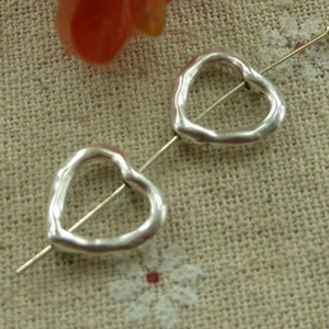 Free Ship 240 pcs tibetan silver heart spacers 14x14mm L-2884 - Picture 1 of 4