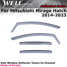 WELLvisors For Mitsubishi Mirage Hatchback 14-2024 Window Visors In-Channel 4Pcs