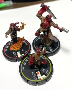 Heroclix 2007 Hellboy #001 Liz Sherman #002 & Hellbaby  #007 Rare Set - Picture 1 of 4