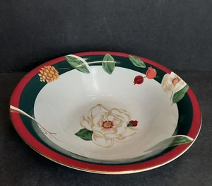Magnolia Bowl by Tienshan Fine China. 9 1/4" - Gold Rim Southern Style - Picture 1 of 2