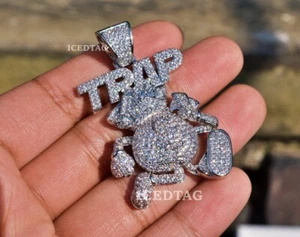 COLGANTE TRAMPA DE LUJO HIP HOP MICROPAVE SIMULADO DIAMANTE ENCHAPADO EN HIELO EN ORO - Imagen 1 de 9