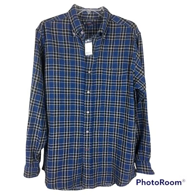 Mens Daniel Cremieux Sz M Woven Dbl Layer Cotton L/S Plaid Shirt Oversized Fit - Image 1 of 4