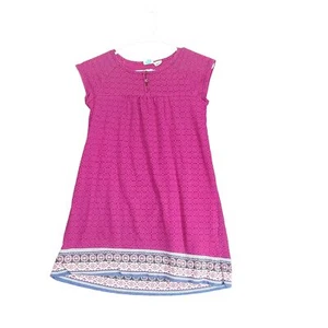 ROXY GIRLS Dress SZ M 12-14 Magenta Geometric A-line Short Sleeves Shift - Picture 1 of 8