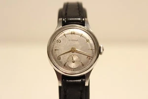 VINTAGE WW2 ERA SMALL ALL STAINLESS STEEL SWISS LADIES MECHANICAL WATCH "ETERNA" - Picture 1 of 9