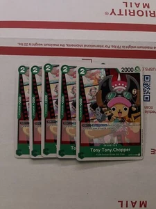 One Piece Tony Tony Chopper OP02-034 Paramount War Green Uncommon X5 - Picture 1 of 2