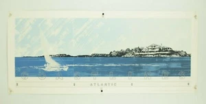 vtg Peter Breese COASTLINES ATLANTIC silkscreen print ~ boat ocean coast decor - Imagen 1 de 10