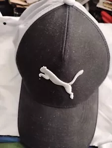 FLEXFIT PUMA GOLF Black Ball Cap Hat L/XL FRONT LOGO - Picture 1 of 4