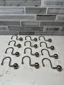 Edelstahl S Haken Stil Duschhaken - Silber mit Kugel am Ende (12er Set) - Bild 1 von 5