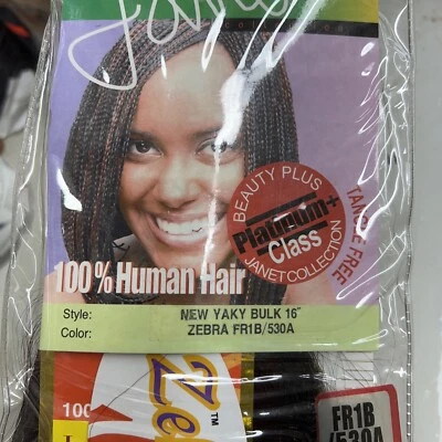 Trenzado/trenzado a granel 100 % cabello humano.  Janet 16" Yaky color recto 1B/530 Foto 1 de 3