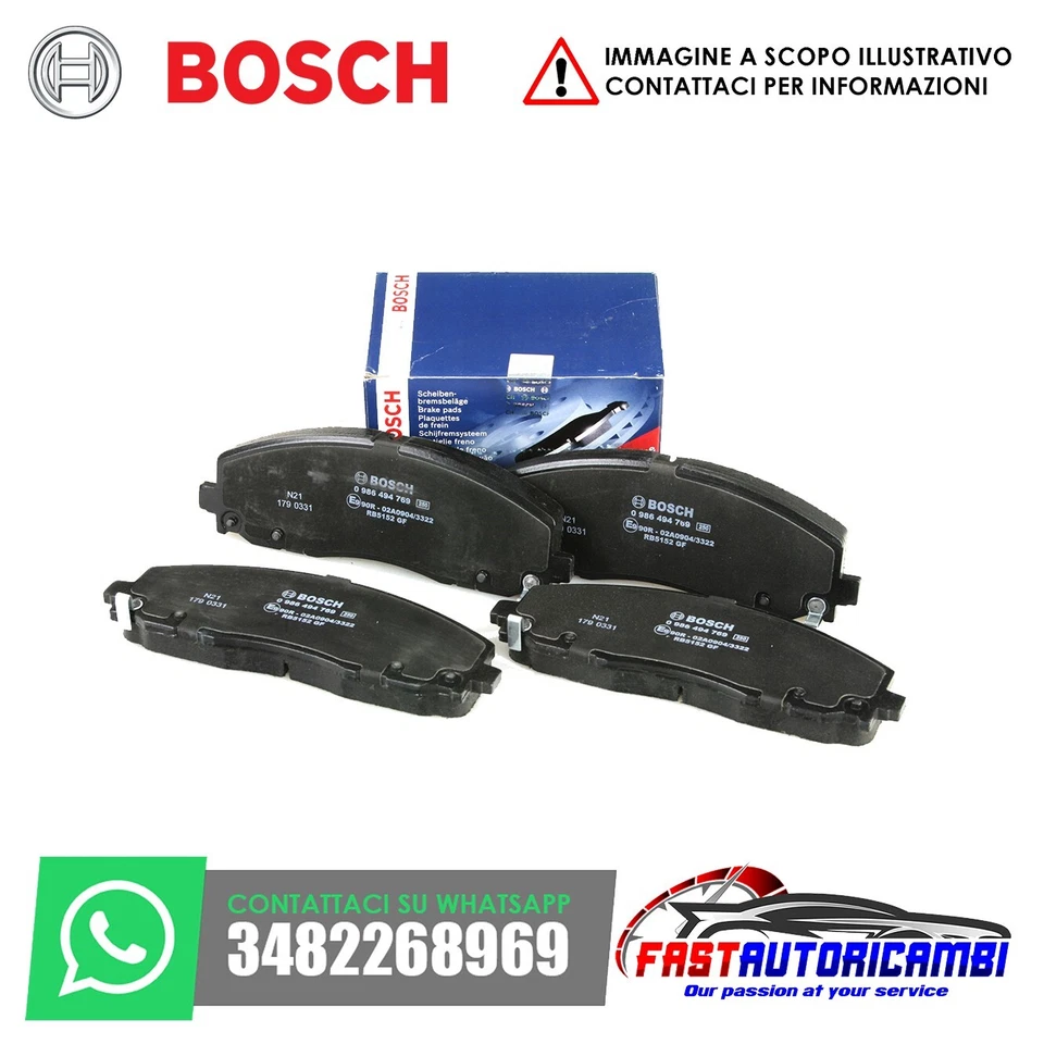 Pastiglie Freno Anteriori Bosch JEEP WRANGLER IV (JL) 2.2 Multijet II 200CV - Immagine 1 di 1