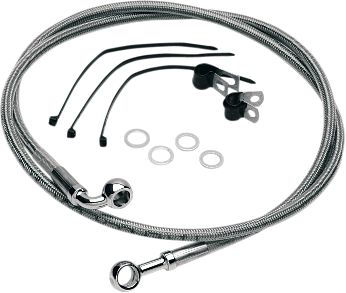 Línea de freno delantera de acero inoxidable Drag Specialties para Harley 84-99 FXST/C FXDWG Foto 1 de 1