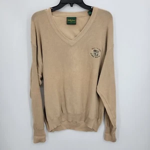Bobby Jones Vintage Golf Sweater Mens Large Tan 2000 100th US Open Logo - Picture 1 of 9