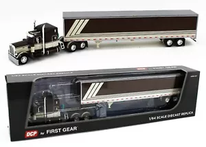 2023 DCP 1:64 *BROWN & CREAM* Peterbilt 359 63" Midroof w/DRY GOODS TRAILER NIB! - Picture 1 of 7