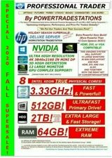 HP Trading Computer 12Monitor 8Core Xeon 3.33GHzXeon 64GBRAM 512GBSSD 2TBHDD W10