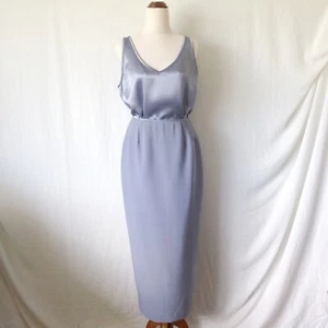 Vintage Anthea Crawford Two Piece Set Size 8-10 Top Satin Pencil Skirt Purple - Bild 1 von 12