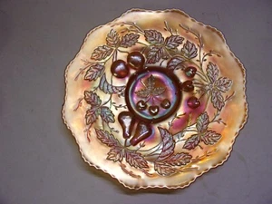 Fenton, Marigold, Three Fruits, Carnival Glass Plate - Picture 1 of 8