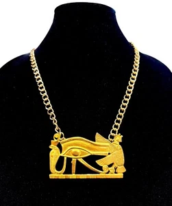1976 KING TUT EGYTPTIAN METROPOLITAN MUSEUM ART NECKLACE UDJAT EYE HORUS PENDANT - Picture 1 of 5