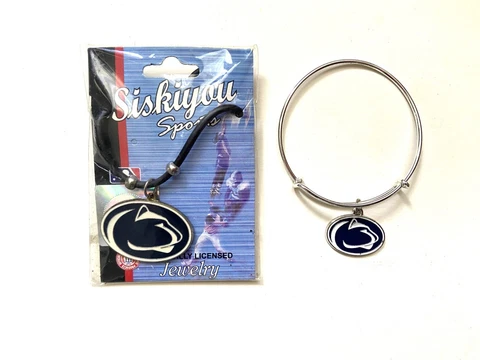 Penn State Nittany Lion Pendant Necklace and Wire Bracelet Cover