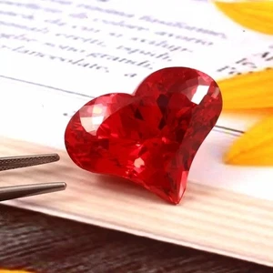 9.92 Ct Mozambique AAA Nice Unheated Blood Red Ruby Heart Shape Gemstone Cut - Picture 1 of 5