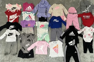 Nike Adidas Polo Baby Girl Clothing Lot (61 pcs) 0-12M Hoodies Leggings Sets - Image 1 of 4