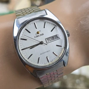 Vintage ENICAR Ocean Pearl men's automatic watch day/date swiss made 1970s - Picture 1 of 16