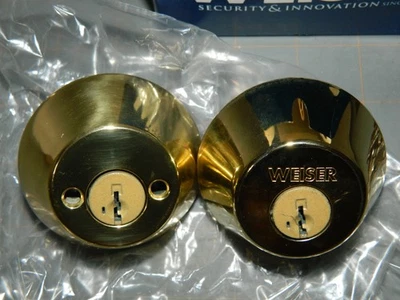 Cerrojo doble cilindro de latón pulido Weiser 9Gd93710-012 ENVÍO GRATUITO - Imagen 1 de 4