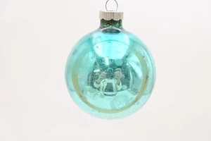 Vintage Ornament Blue Glass Round Shiny Brite Christmas Ornament Box #44 - Picture 1 of 7