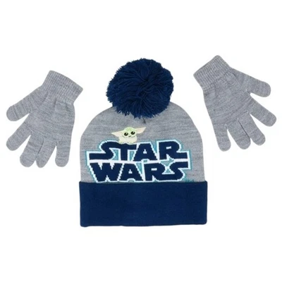 Star Wars Kids Beanie Hat and Gloves Set The Mandalorian The Child Baby Yoda - Image 1 of 4