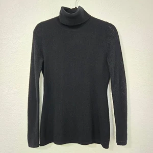 Rollkragenpullover Kaschmir Strickpullover Oberteil Damen S Neiman Marcus schwarz - Bild 1 von 7