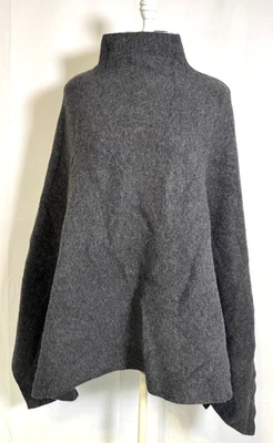 Poncho Chaqueta Abrigo Zara Gris Suave Lujoso Mezcla Lana Talla M Foto 1 de 4