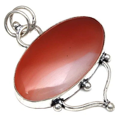 Pendant Banded Agate Gemstone Gift For Her Silver Jewelry 2" - Image 1 of 4