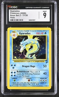 CGC 9 MINT Gyarados 2000 Base Set 2 7/130 Holo Pokemon Card - Image 1 of 2