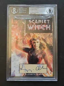 Tarjeta Coleccionable Personalizada BECKETT BGS Elizabeth Olsen Auténtica AUTO Bruja Escarlata Ver - Imagen 1 de 14