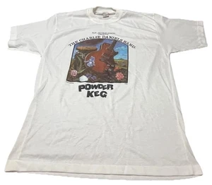 Camisa De Colección Charlie Daniels Banda Para Hombres Mediana Blanca Polvo Barril Delgada Jim Años 80 - Imagen 1 de 7