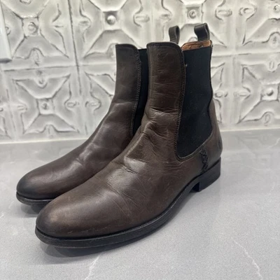 Botas Chelsea Frye Melissa para mujer 7B de cuero marrón botas al tobillo Foto 1 de 4