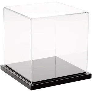 Plymor Clear Acrylic Display Case with Black Base, 5" x 5" x 5" - Picture 1 of 1