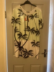 Ladies south palm print tunic sequins tunic/dress size 22 bnwt - Picture 1 of 2