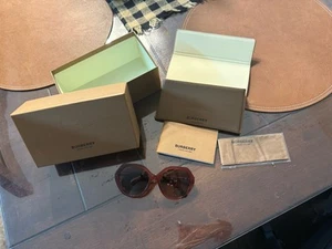 BURBERRY Brown Red check/brown BE4375 sunglasses NEW IN BOX WOT. - Picture 1 of 12