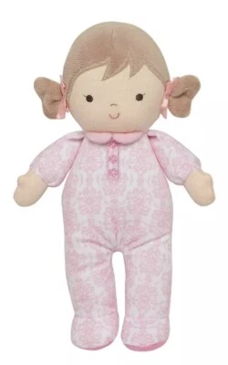 Little Me Baby Girls Pink Damask Bridget Plush Baby Doll With Rattle- Ages 0 Up - Image 1 of 2