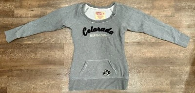 University of Colorado Buffaloes CU Buffs Gray Women's Scoop Sweatshirt Medium M - Image 1 of 4