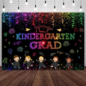 7x5ft Kindergarten Grad Backdrop Congrats Kindergarten Graduate Class of 2024... - Picture 1 of 6