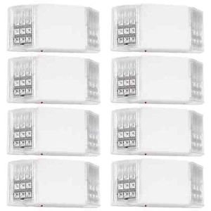 8 Pack LED Emergency Exit Light Fixtures, Two LED Square Heads - Picture 1 of 7